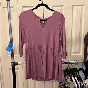Amelia James Mauve Peplum Tunic Top
